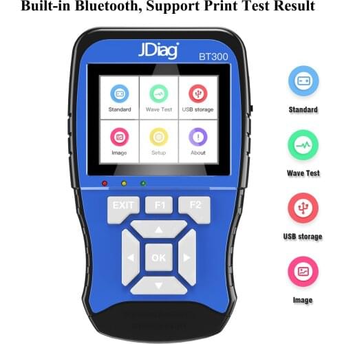 JDiag BT300 12V Bluetooth Battery Tester for Cars Trucks Boats Motorcycle Connect with Thermal Printer to Print Test Report