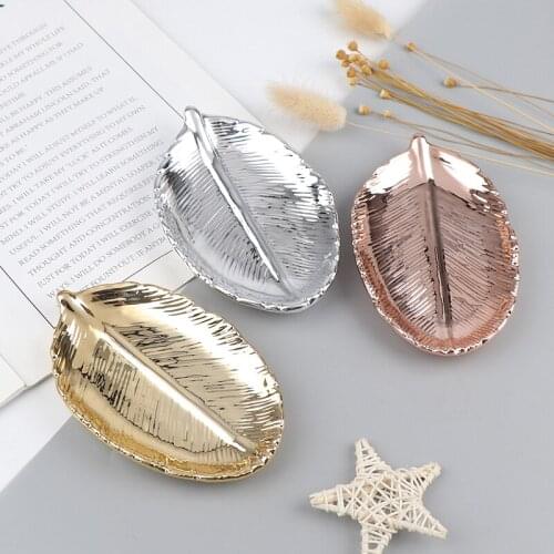 Ceramic Leaves Shaped Dish Dinner Plates Cake Candy Dessert Tray Jewelry Storage Home Decoration Plates
