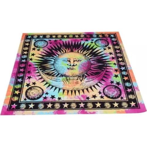 Colorful Tapestry Psychedelic Celestial Indian Sun Tapestry Wall Hanging Throw Bohemian Door Curtain 150cmx200cm