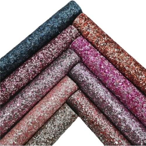 Mixed Chunky Glitter Faux Vinyl Fabric Glitter Leather Sheets For Earrings Bows DIY 21X29CM GM2256