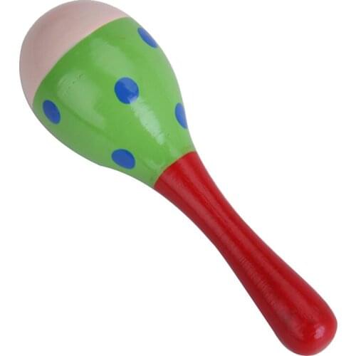 1pc Maracas Musical Instrument Toys Wooden Kids Educational Toys Gifts