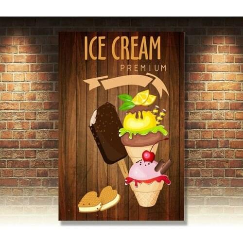 Cotton Candy Retro Metal Tin Signs Vintage Plate Ice Cream Art Wall Decor Poster