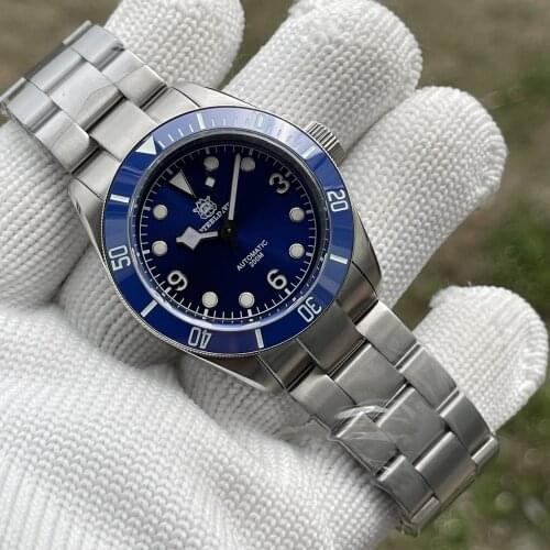 2021Steeldive Men Stainless Steel NH35 Automatic Mechanical Watches Sapphire Ceramic Bezel 200M Waterproof Clock