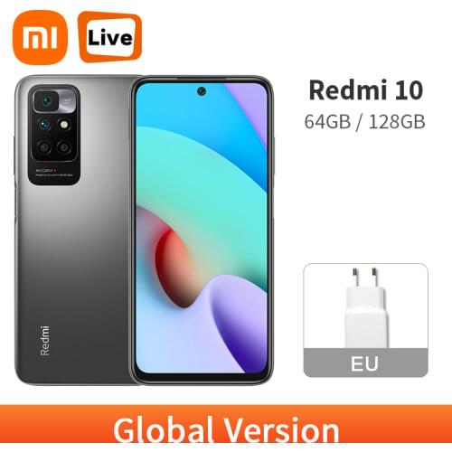 New Xiaomi Redmi 10 Global Version 50MP AI Quad Camera Helio G88 Octa Core 90Hz DotDisplay Mobile Phone 5000mAh 18W Fast Charge