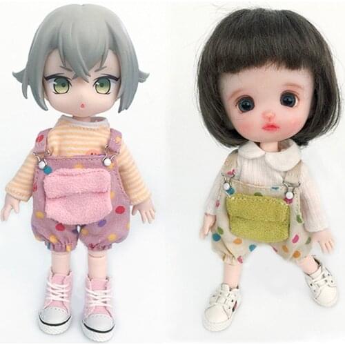 Ob11 doll clothes gsc bjd polka dot pants molly pd9 body bib or long-sleeved T-shirt 1/12bjd clothes for dolls doll accessories