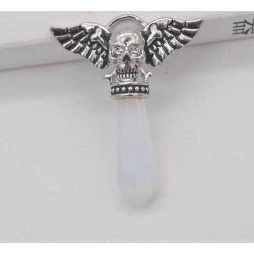 Opal Bead GEM Skull GEM Pendant Jewelry W013
