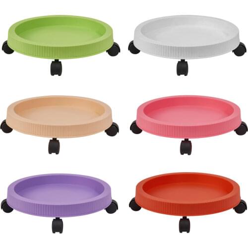 Rack Plant Pallet Flower Pot Gardening Home Decor Planter Holder With Wheels Durable Round Plants Rolling Tray Caddy