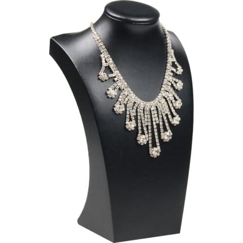 24cm Black PU Necklace Display Stand Holder Shelf Jewelry Mannequin Bust For Necklace Pendant Rack