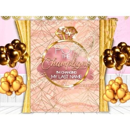 Custom Engagement Briday Rose Gold background High quality Computer print wedding backdrop