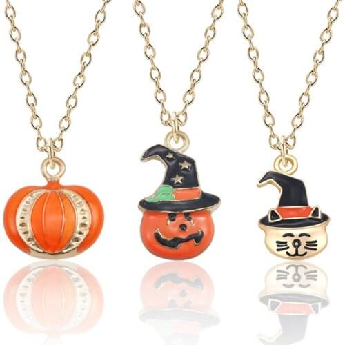 Latest Punk Style Cute Cartoon Cat Star Hat Pumpkin Head Pendant Cute Girl Variety Style Optional Jewelry Gift Direct