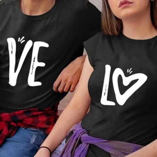 LOVE couple lover heart graphic women unisex funny pure cotton casual Valentines Day young hipster t shirt vintage street tops