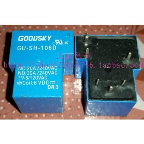 Relay GU-SH-106D T90-1C-6V-6P 6V-30A T-type