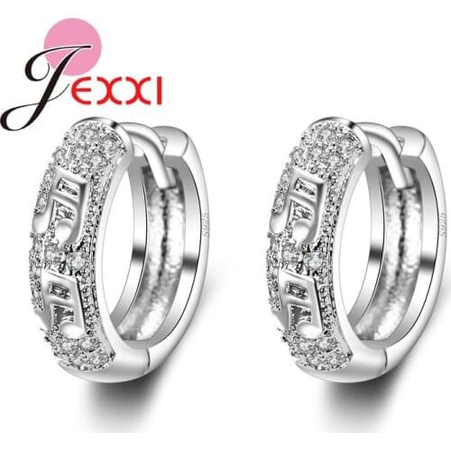 Elegant Shiny Small Music Symbol Note Hoop Earrings Fashion Women 925 Sterling Silver Ear Jewelry With Clear Rhinestone Crystal