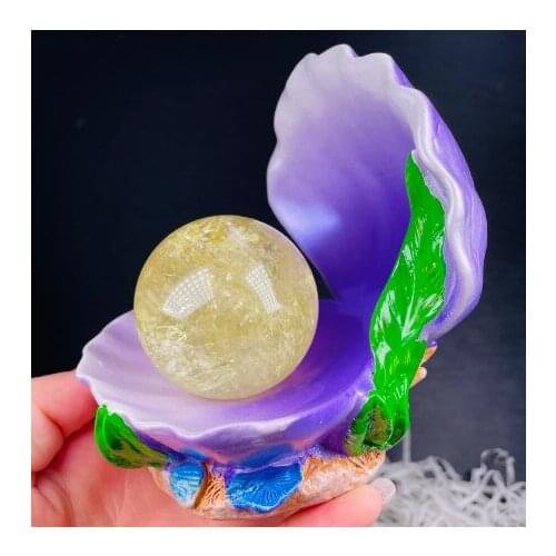 Resin Shell Crystal Ball Home Decor