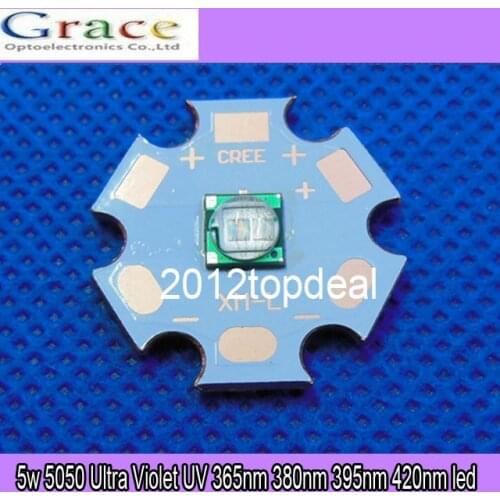 5W 5050 Ultra Violet UV 365nm 380nm 395nm 420nm High Power Led Emitter on 20mm Copper Star