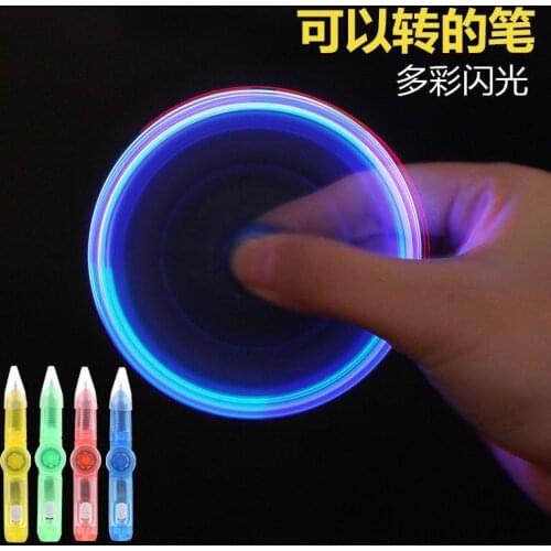 Luminous Colorful Invisible Led Lights Pen Toys Glow In The Dark Ink Pen Magic Flashing Hand Spinner Toys For Children