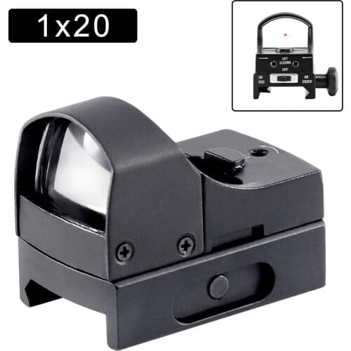 Tactical Riflescope with Holographic Dot Airsoft Red Optical Dot Hunting Scope 20mm Rail Mount Collimator Sight