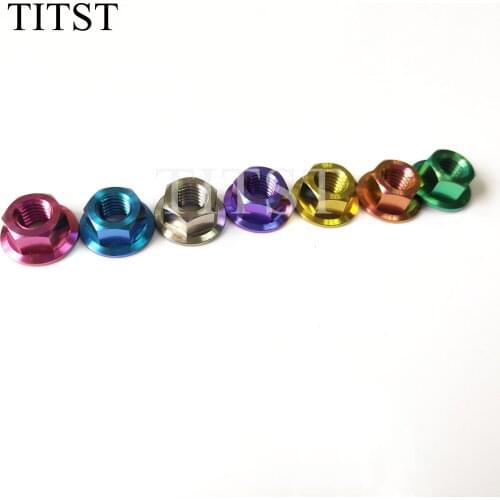 TITST DIN6923 titanium hexagon nuts with flange M6 flange nut ( one lot = 100pcs )