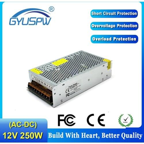 Universal AC 110V 220V To DC 12V 250W Switching Power Supply Regulated 20.8A LED Driver Adapter For 12V LED Strip CCTV