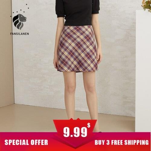 FANSILANEN Ladies Plaid Short Mini Skirts