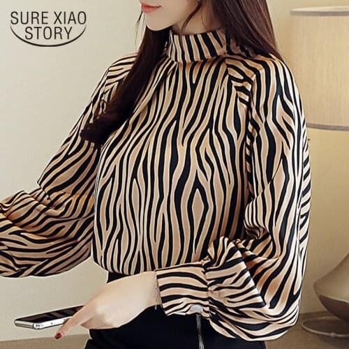 Long sleeve women shirts striped office chiffon blouse shirt Fashion women tops and blouses spring 2020 women clothing 1832 50