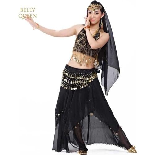 Newest Bollywood Indian Belly Dance Costumes For Women Bellydance Costume Egyptian Belly Dancing Stage Dress 5 PCS/SET