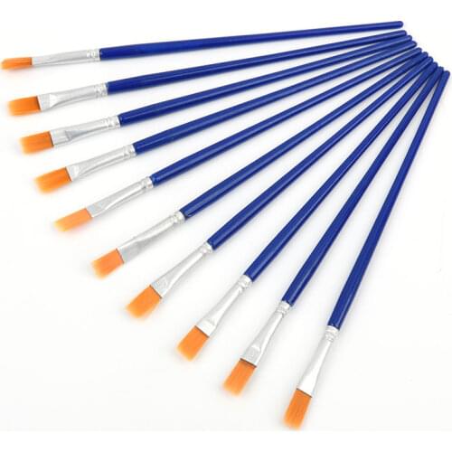 10Pcs/Set Fine Oil Painting Brush Acrylic Painting Digital Painting Childrens Environmental Nylon Brush Row Pen Stationery