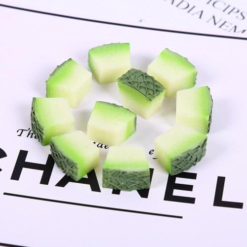 10pcs/lot 10X15X18mm Resin Cantaloupe Fruit Cabochon For Mobile Scrapbooking Craft Home DIY Decoration Favor