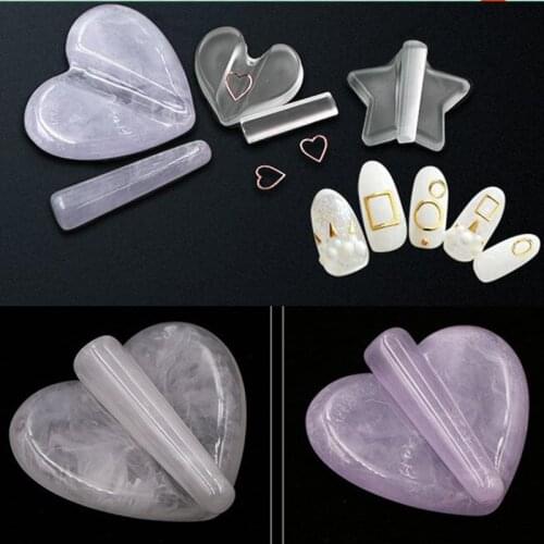 2pcs/ set Clear Nail Art Metal Slice Embossed Mold Metal Frame Bend Curve Making Model DIY Manicure Tool