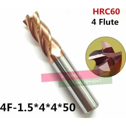 4F-1.5 HRC60,carbide Square Flatted End Mills coating:nano 4 flute diameter 1.5 mm, The Lather,boring Bar,cnc,machine