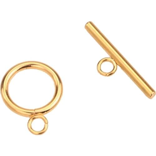 5Set Lot Gold Stainless Steel Toggle OT Clasps Connectors for DIY Bracelet Necklace Jewelry Findings Making Supplies Accessories