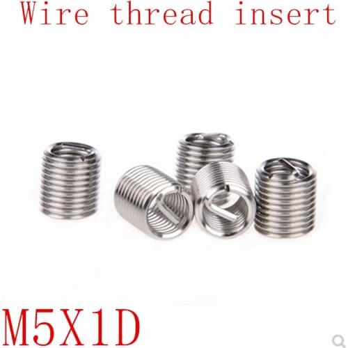 50pcs M5*0.8*1D Wire Thread Insert Stainless Steel 304 Wire Screw Sleeve, M5 Screw Bushing Helicoil Wire Thread Repair Inserts