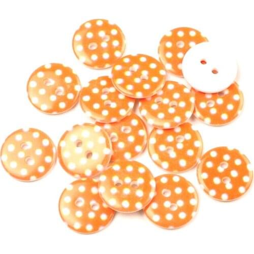 50Pcs Orange Round Dot Resin Sewing Buttons For Kids Clothes Scrapbooking Decorative Botones Handicraft DIY Accessories