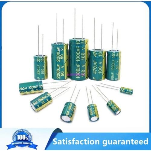 5PCS aluminum electrolytic capacitor 6.3V 1000UF 10V 1500UF 16V 2200UF 25V 3300UF 35V 50V 400V 4700UF 680UF 35V 1UF 2.2UF 3.3UF