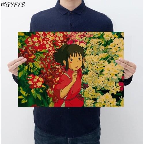 Anime Spirited Away ogino chihiro Kraft Paper Poster Wall Sticker Household Goods Decoration Painting Gift