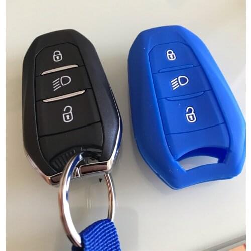 Car key fob case for peugeot 208 5008 308 408 508 3008 4008 ds5 ds6 ds3 for citroen c4 c5 x7 silicone smart remote key cover