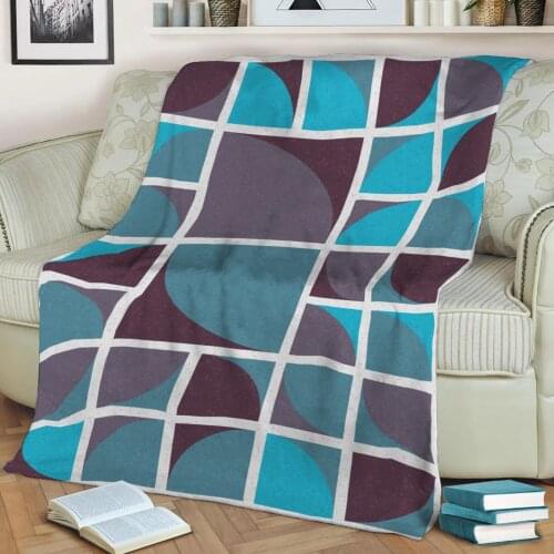 Geometric Galaxy 3D Printed Velvet Plush Throw Fleece Blanket Bedspread Sherpa Blanket Home Decora