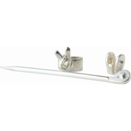 Badge brooch Pins,solid 925 sterling silver catches joints pinstems craft breastpin safty-closure needle lapel stick, 1 pk