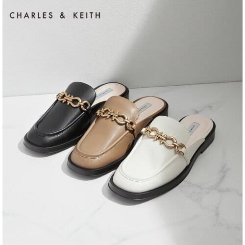 CHARLES＆KEITH New Arrival for Autumn 2021 CK1-70380883 Womens Striped Strappy Pointed Toe Mules