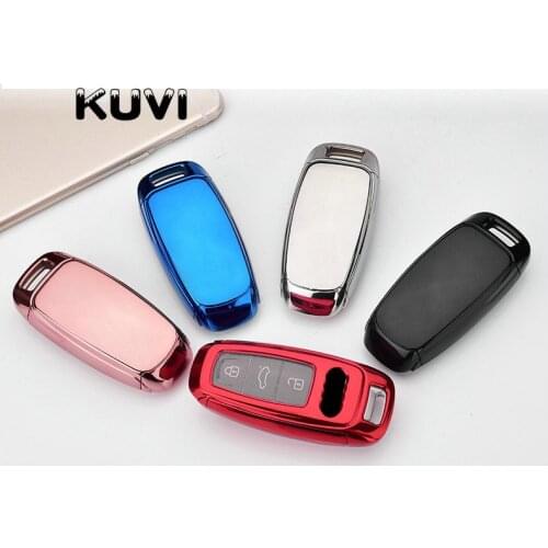 PC+TPU key case cover Key case protective shell holder For Audi A6L A7 A8 Q8 E-tron C8 D5 2019 2020 Car Key Cover