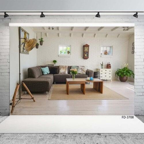 Baby Child Portrait Photography Drawing Room Sofa Brick Wall Wooden Floor Backdrop Photocall Photo Studio Vinyl Background Props