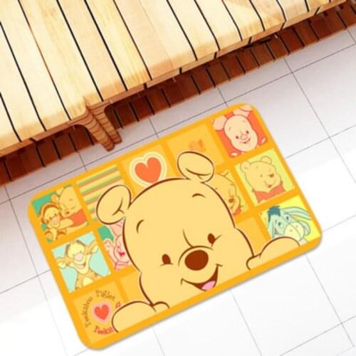 Disney Cartoon Mickey Mouse Minnie Printing Carpet Flannel Multiple Patterns Rug Bathroom Non-slip Mat Home Decoration Door Mat