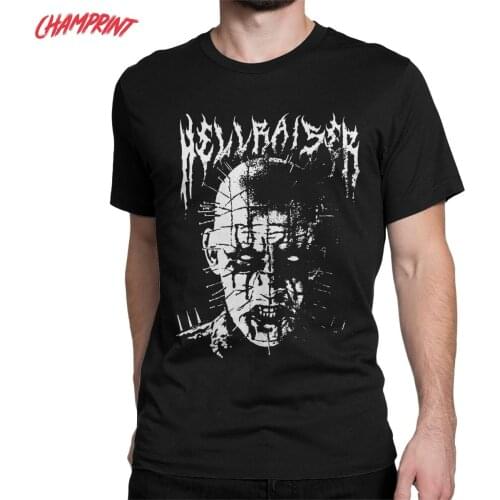 Hellraiser Men T Shirt Horror Funny Tee Shirt Short Sleeve Round Collar T-Shirts 100% Cotton Printed Tops