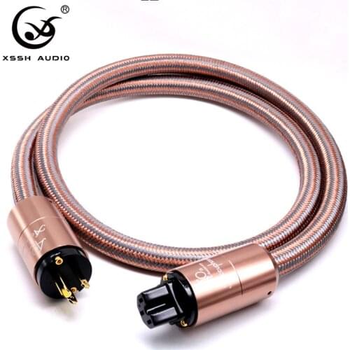 Hi-End Hifi amplifier OFC Pure Copper Plated Gold Aluminium alloy Shell Japan Accuphase AC US EU IEC plug power Cable Cord Wire