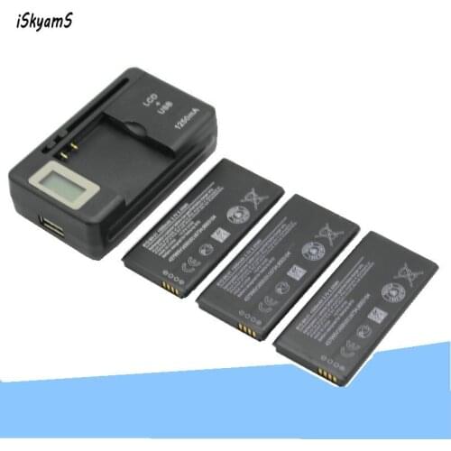 ISkyamS 3x 1500mAh Replacement bateria bn01 Battery +Universal Charger For Nokia Lumia X 1045 RM-980 RM 980 Normandy BYD BN-01