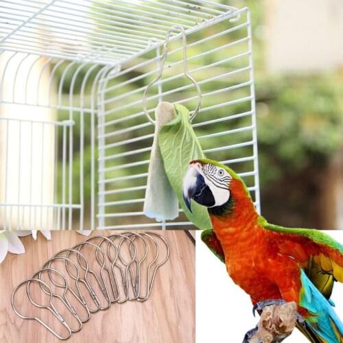 Parrots Birds Toys Food Cuttlefish Bone Hooks 10 Pcs Pets Hanging Cage Supplies