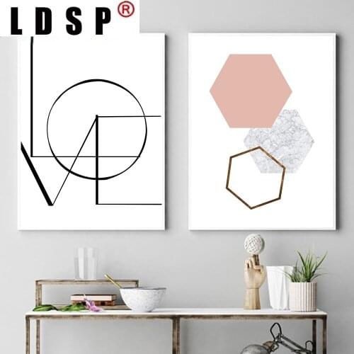 LDSP Nordic LOVE Geometry Abstract Canvas Painting Wall Art Print Poster Picture Modern Living Room Home Decor