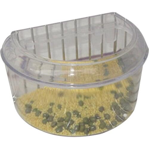 Legendog Hamster Parrot Feeder Box Clear Anti-splash Parrot Cage Feeder Bird Food Feeder with Lid Pet Feeding Watering Supplies