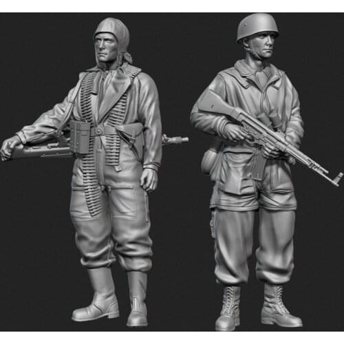 1/35 Resin Model figure GK Soldier paratrooper Oder Front set Military theme of World War II Unassembled and unpainted kit