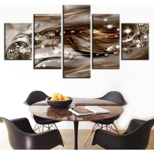 Modular Paintings Home Decor Living Room 5 Pieces Beautiful Exquisite Diamond Background Pictures Prints Canvas Poster Wall Art